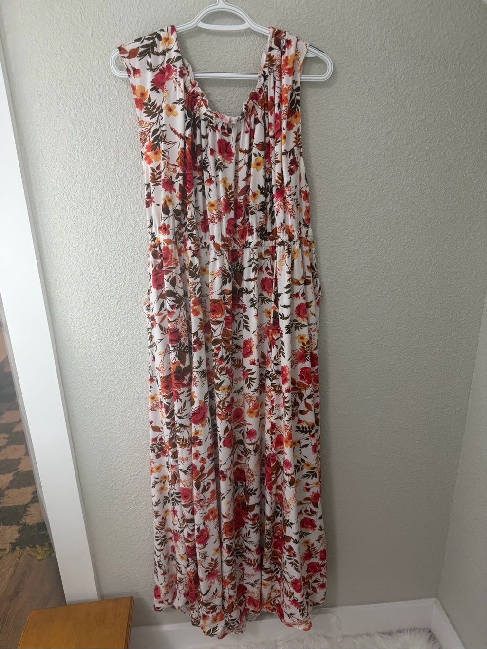 torrid Cream Maxi Dress with Pink & Orange Floral Print - Picture 2 of 6